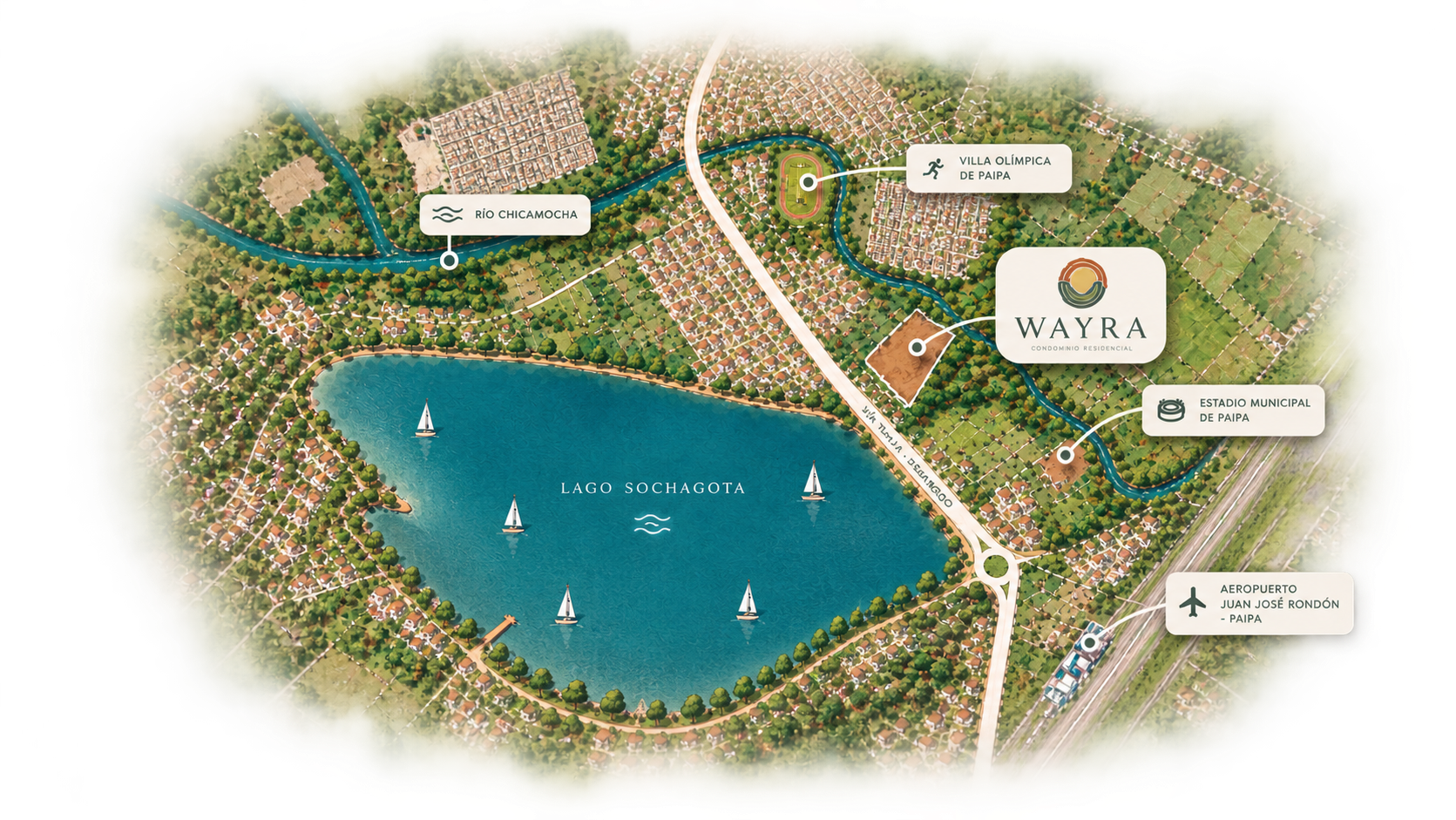 Mapa de la ubicación de WAYRA en Paipa y lugares cercanos